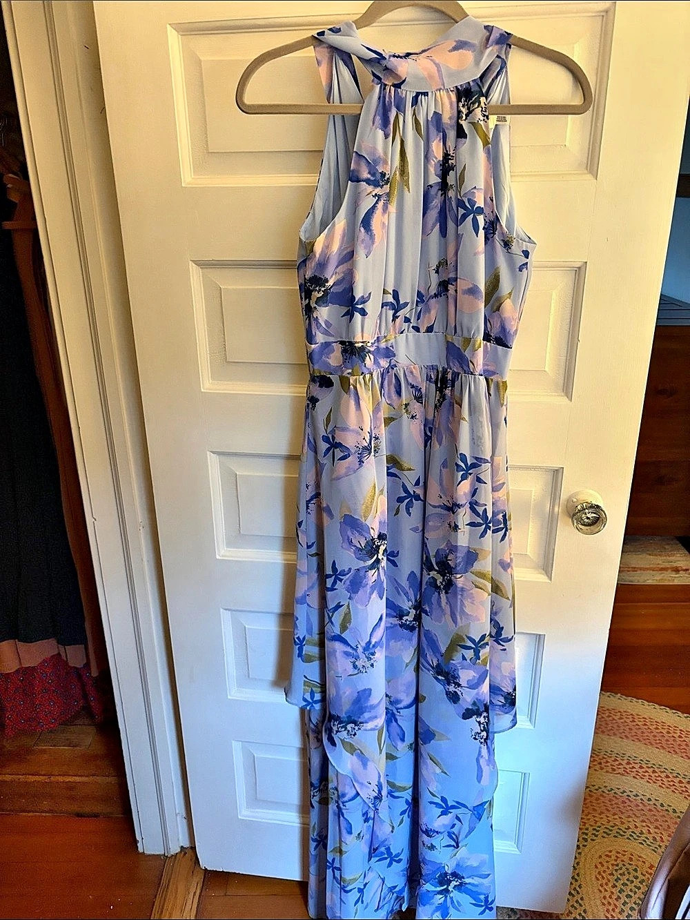 Floral Maxi Dress in Blue & Purple Like New